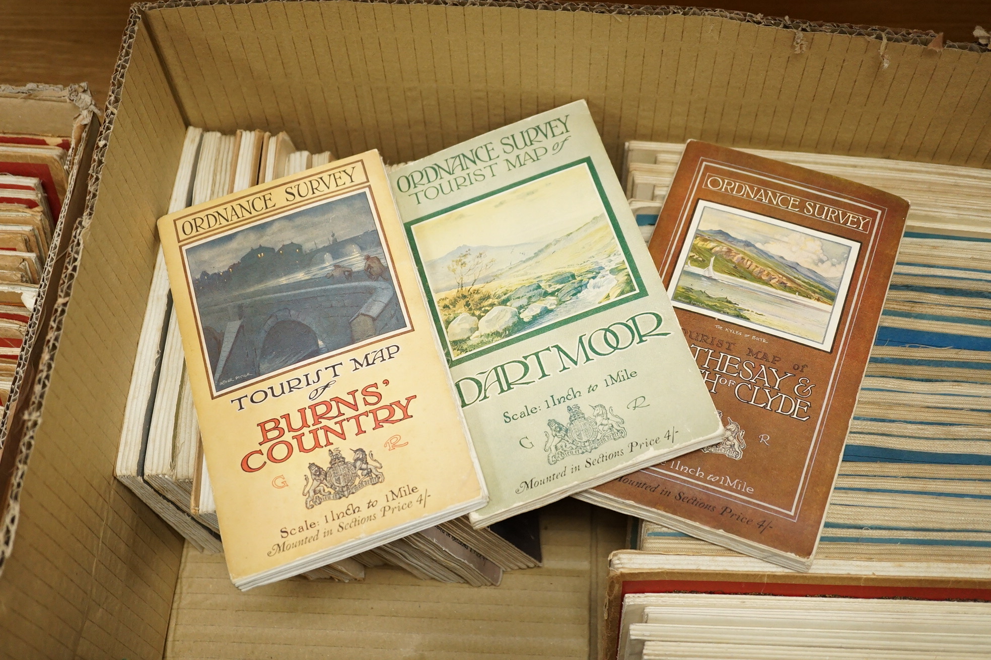 Twenty-five Bartholomew's series maps of England and Wales, together with five Bartholomew roadmaps of Ireland, four ordnance survey maps of Ireland, fourteen ordnance survey tourist maps, and RAC Route Book for England